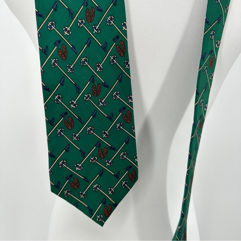 Gap Premium Silk Ski Poles Green Silk Tie - Picture 5 of 11
